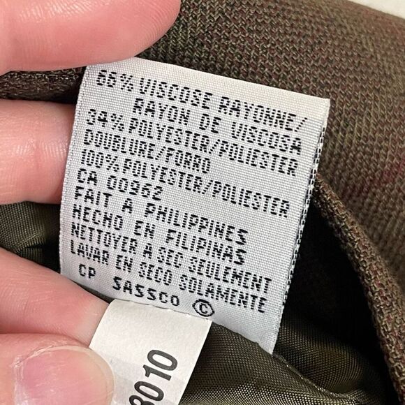 Vintage Le Suit Plaid Double Breasted Oversized Brown Blazer Jacket Size 16 - Picture 5 of 8